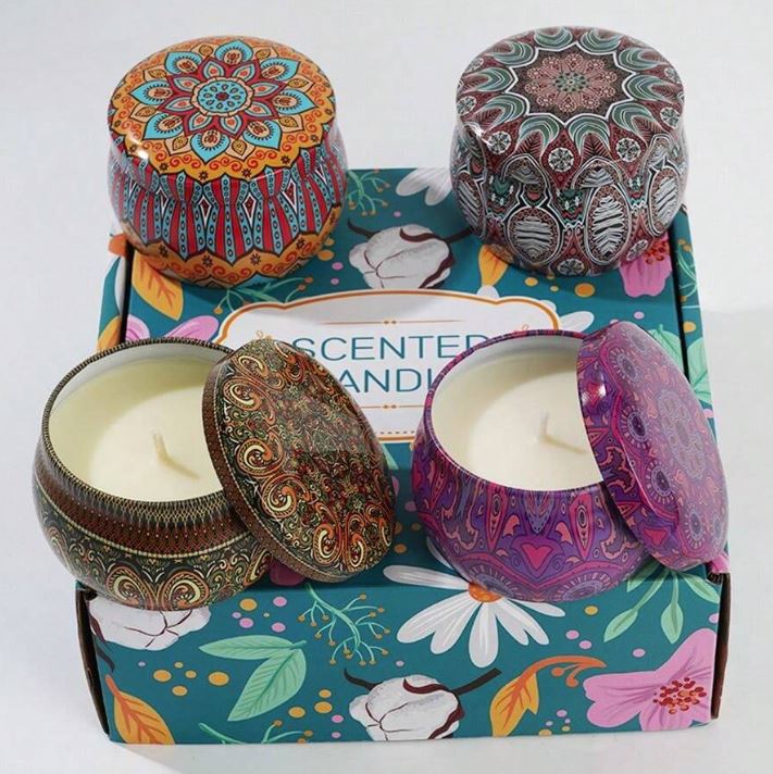 SET DE VELAS X4 AROMATIZADAS PARA REGALO